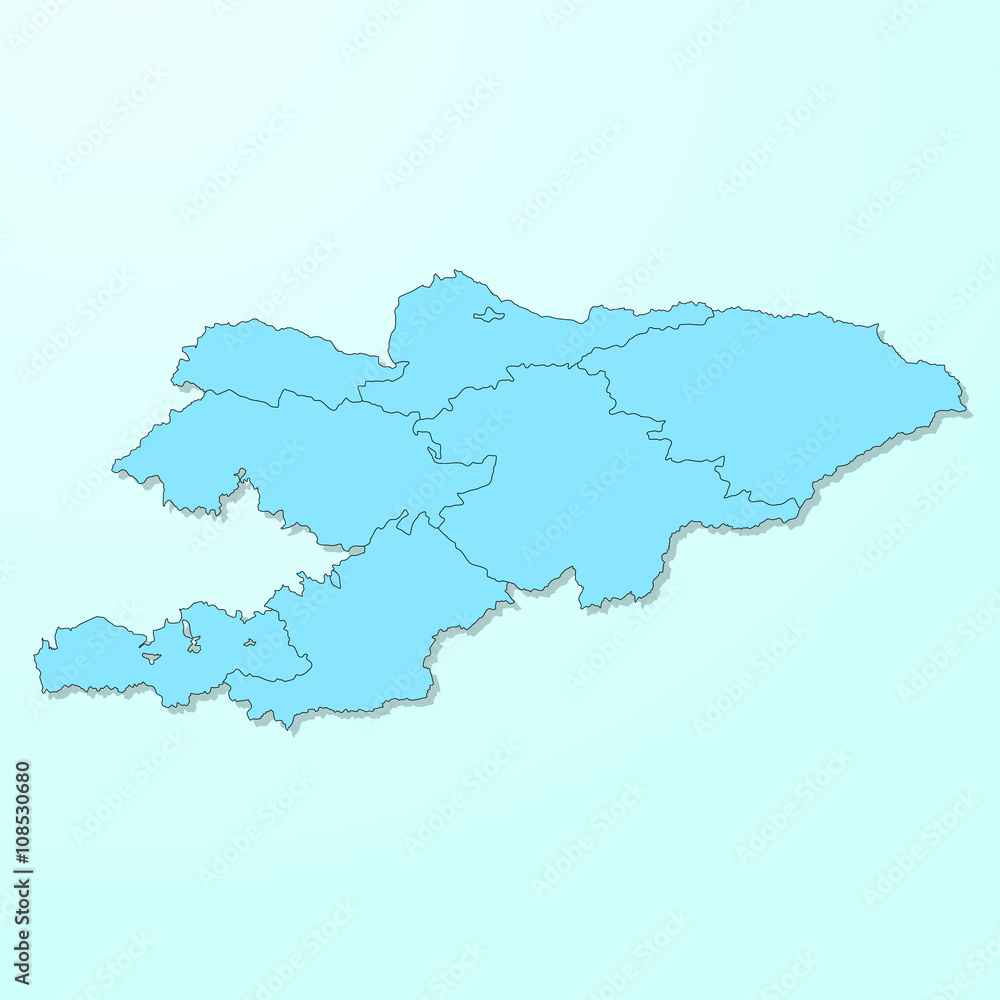 Kyrgyzstan blue map on degraded background vector