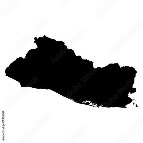 El Salvador black map on white background vector