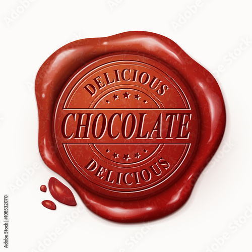 delicious chocolate 3d red wax seal