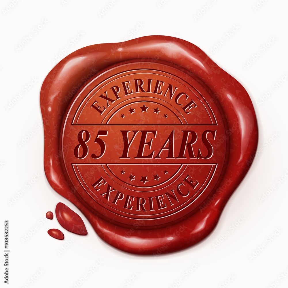 eighty five years 3d red wax seal