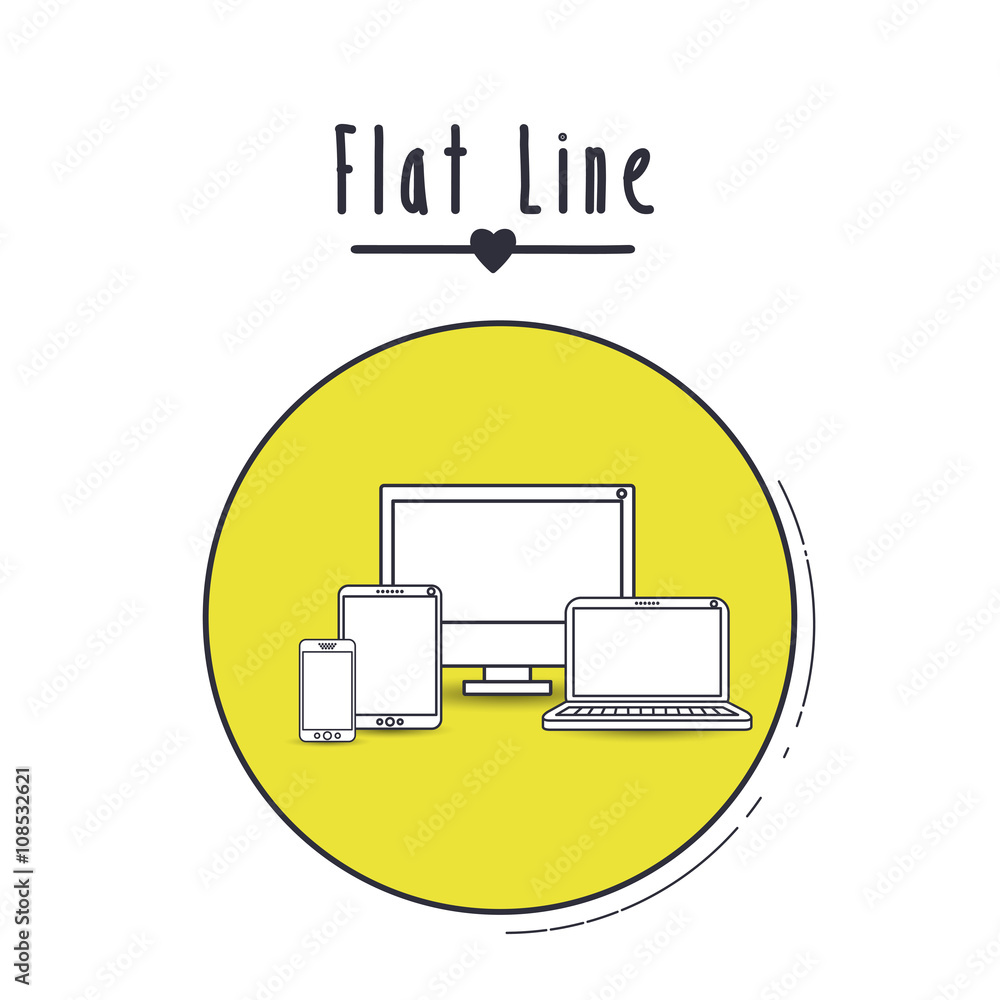 flat line icon design