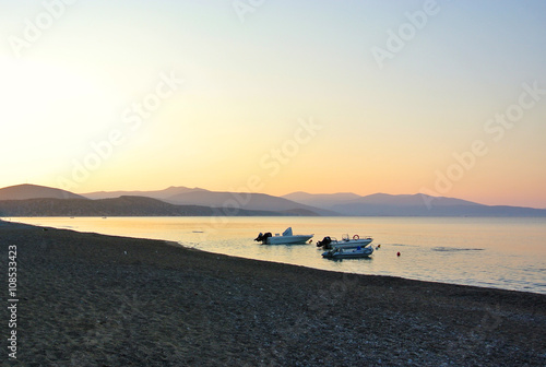 Sunrise over a coastline