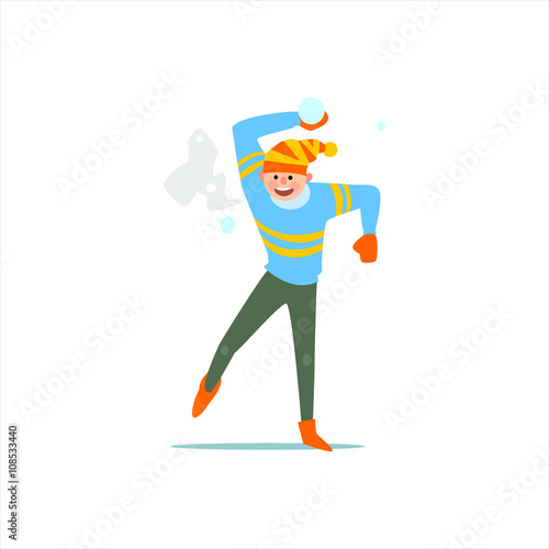 Guy Playing Snowballs 