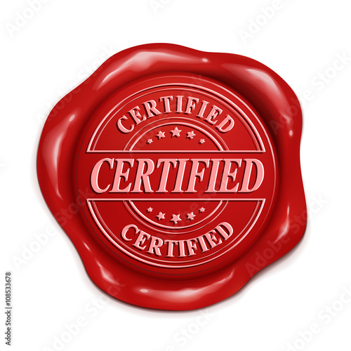 certified 3d red wax seal