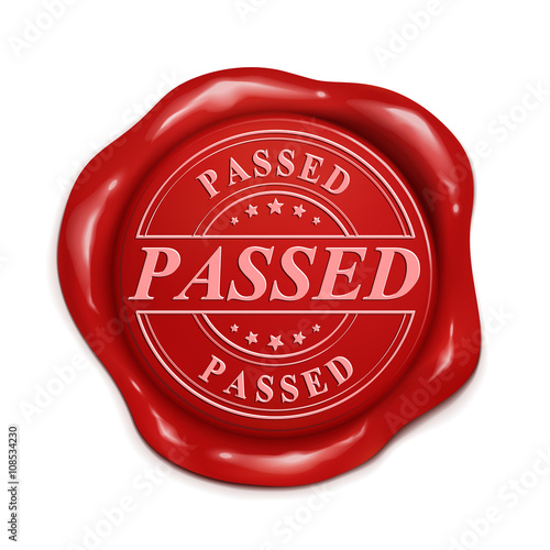 passed 3d red wax seal