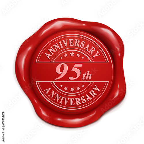 95th 3d red wax seal