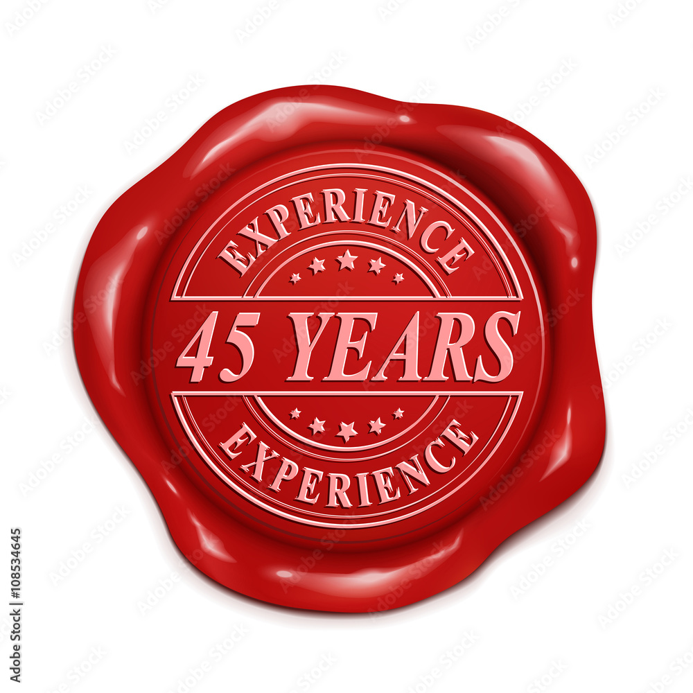 forty five years 3d red wax seal forty five years 3d red wax seal