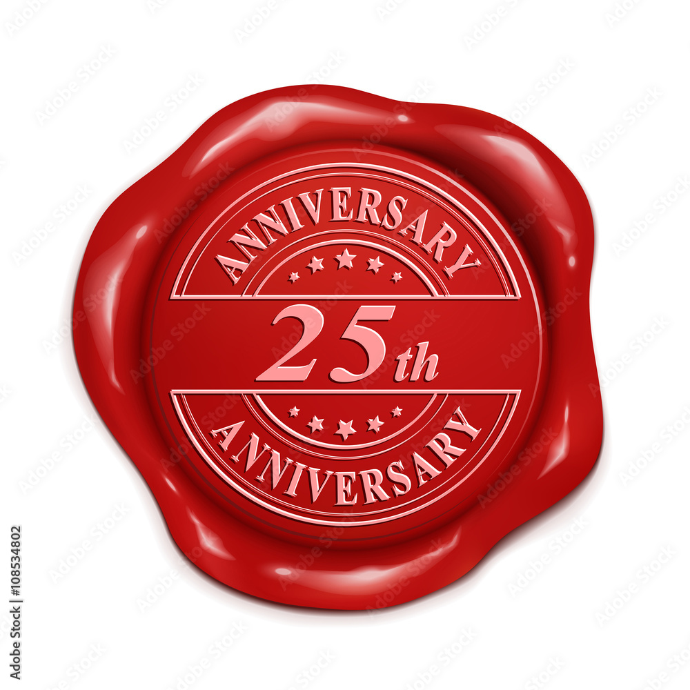 25th anniversary 3d red wax seal 25th anniversary 3d red wax seal