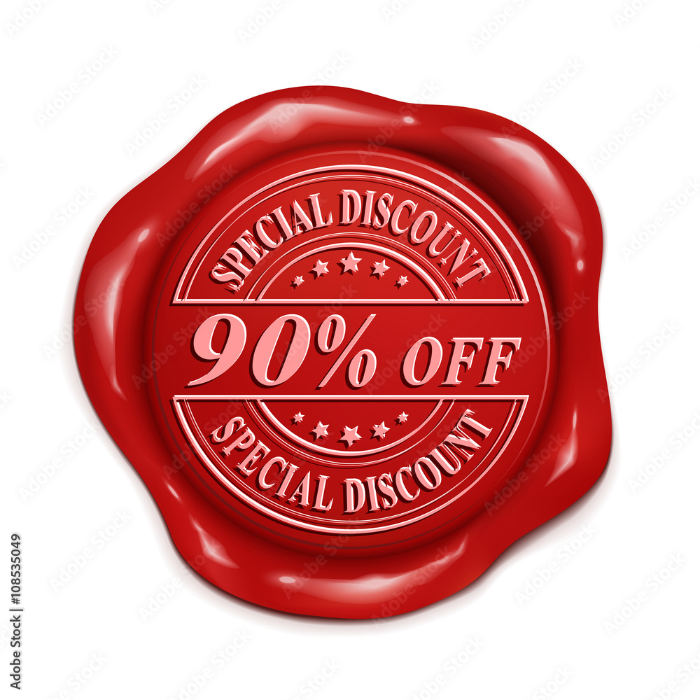 ninety percent off 3d red wax seal ninety percent off 3d red wax seal