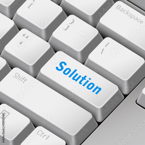 solution concept with 3d computer keyboard