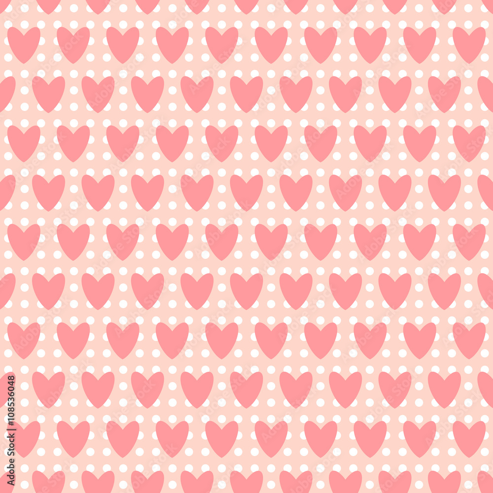 Seamless heart pattern love. Vector illustration