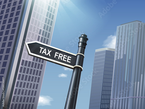3d road sign saying tax free © HstrongART