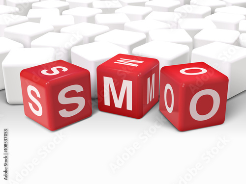 3d dice illustration with word SMO