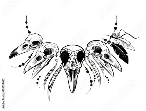Raven Sugar Mexican Skull. Raven Skull