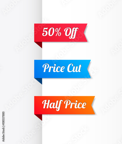 Free Download 50% Off, Price Cut & Half Price Ribbons - GFXLoad