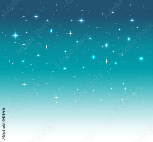night sky background with shimmering light and stars. vector