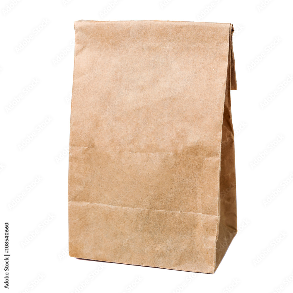 Recycled paper shopping bag isolated on white Recycled paper shopping bag isolated on white