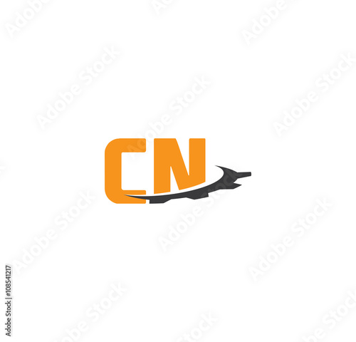 cn alphabet with swoosh gears
