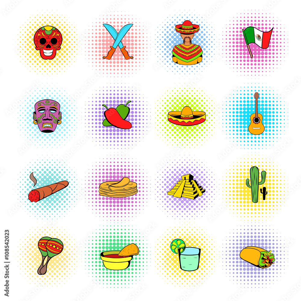 Mexico icons set Mexico icons set