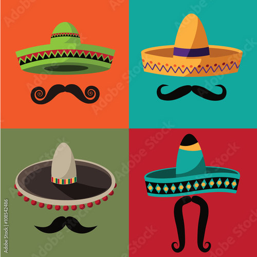 Cinco De Mayo (Mexican holiday celebrating the fifth of May) sombrero flat design. EPS 10 vector.
