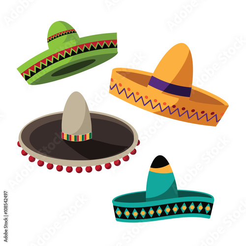 Cinco De Mayo (Mexican holiday celebrating the fifth of May) sombrero flat design. EPS 10 vector.