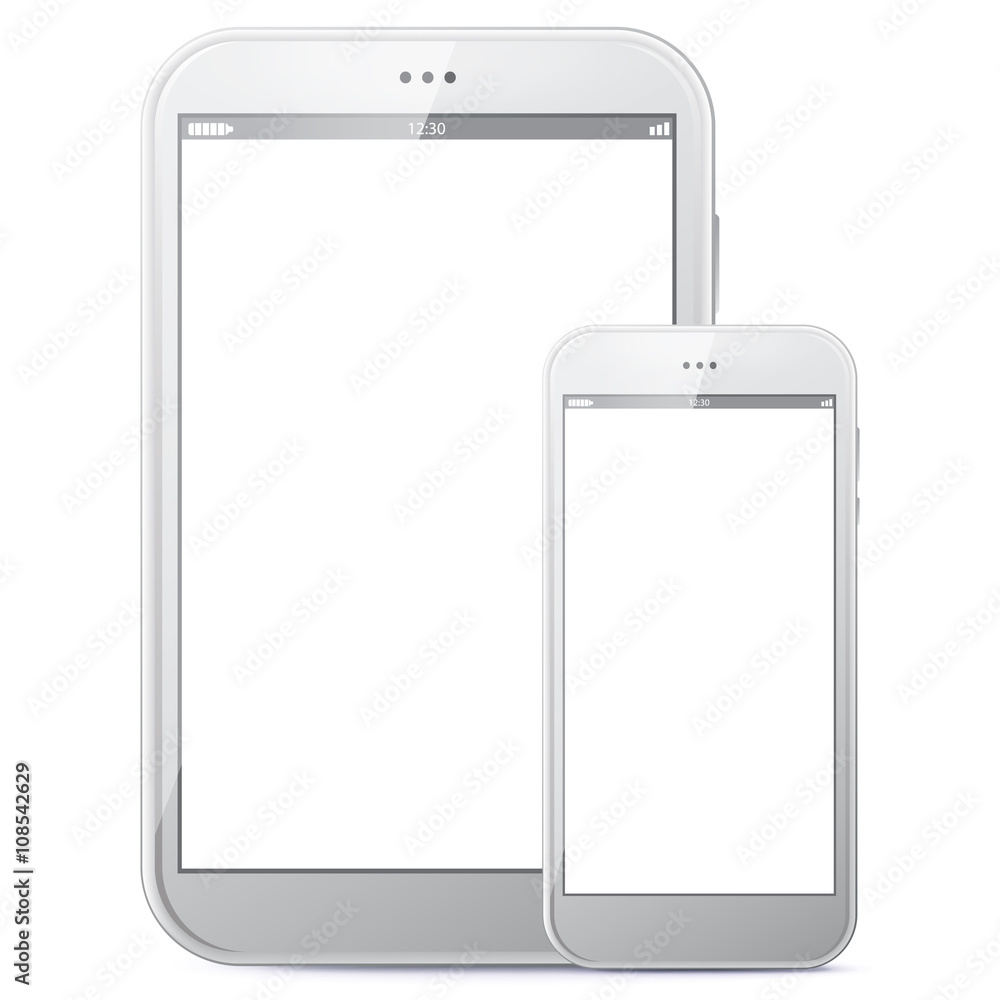 Tablet Computer and Mobile Phone Vector illustration.
Tablet Computer and Mobile Phone Vector illustration.