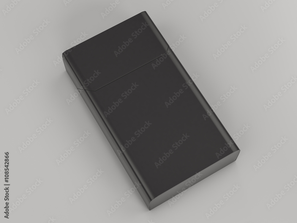 Closed pack of cigarettes on grey background Closed pack of cigarettes on grey background