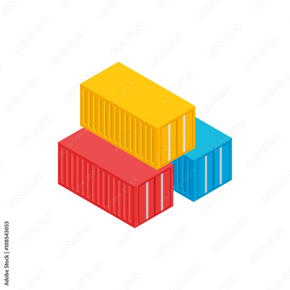 Cargo containers icon, isometric 3d style Cargo containers icon, isometric 3d style