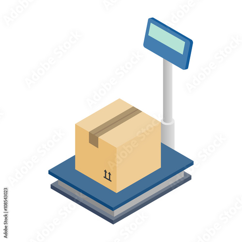 Scales for weighing with box icon
