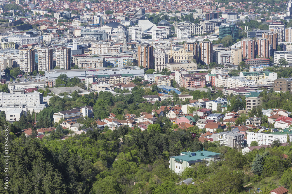 Aerial view of the city centre of Skopje - Macedonia