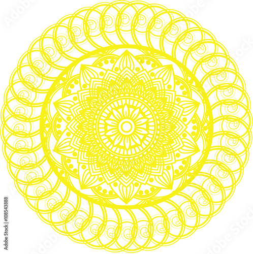 Mandala sun vector isolated on white, mandala sole vettoriale