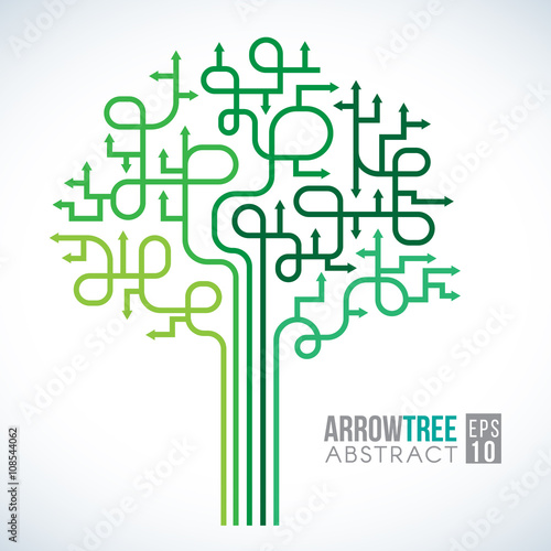 Green Arrow tree Symbols abstract vector design