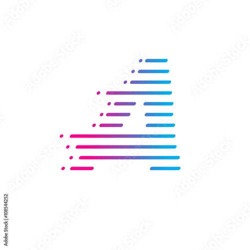 Abstract letter A logo,fast speed, moving,delivery,Digital