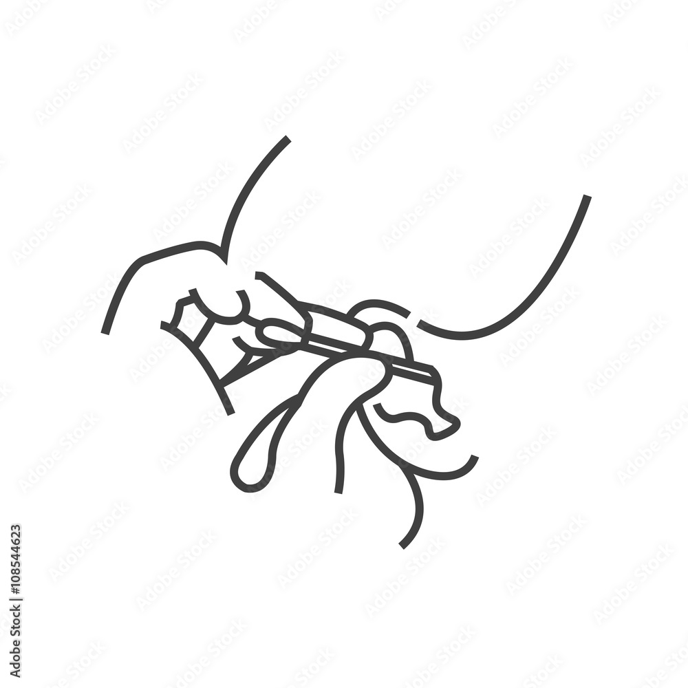 Otolaryngology, cleaning ear icon, line icon Style Otolaryngology, cleaning ear icon, line icon Style