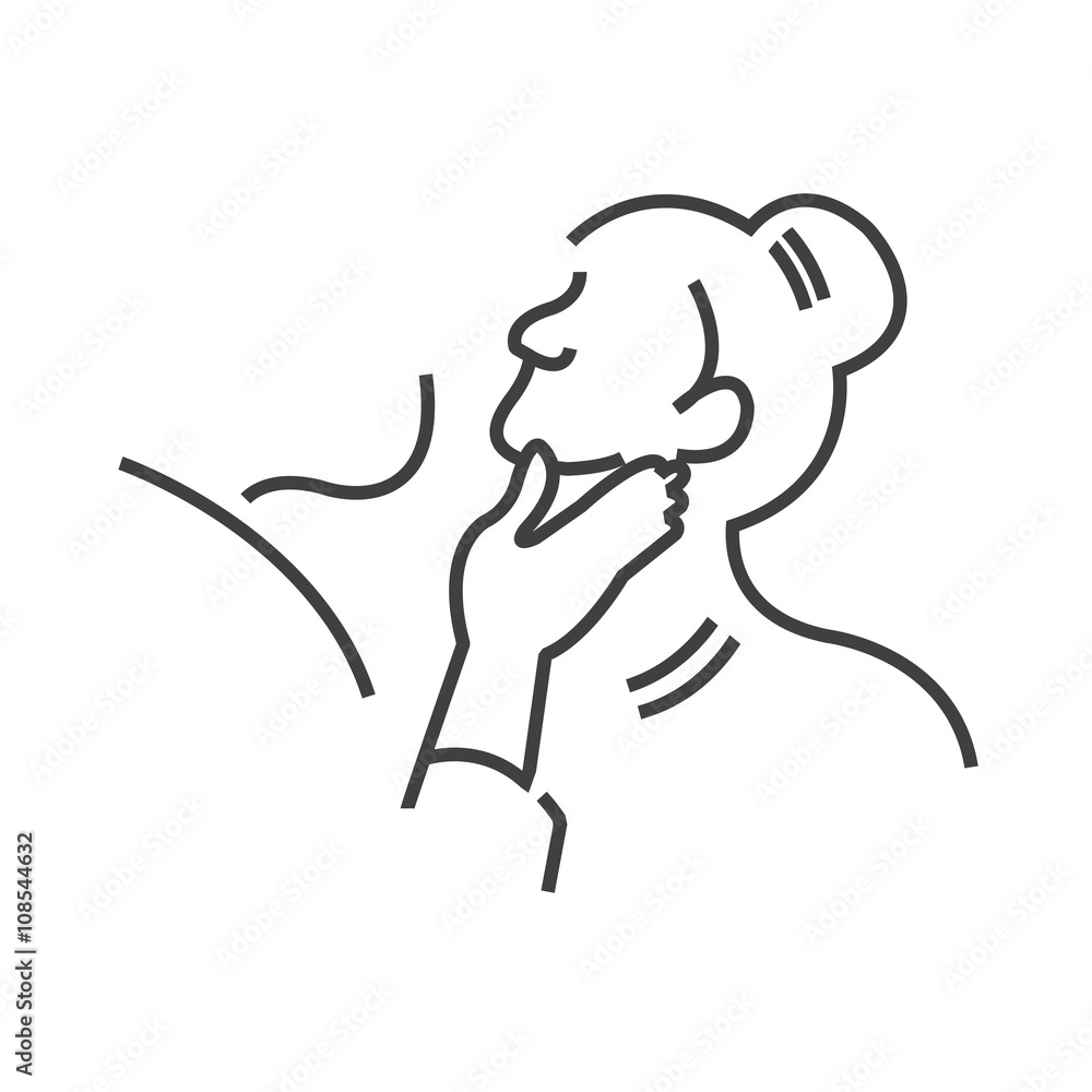 Icon Doctor examination, check nose, line icon Style Icon Doctor examination, check nose, line icon Style