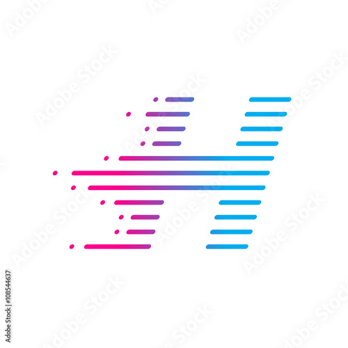 Abstract letter H logo,fast speed, moving,delivery,Digital