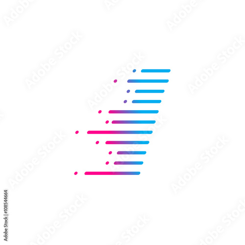 Abstract letter I logo,fast speed, moving,delivery,Digital