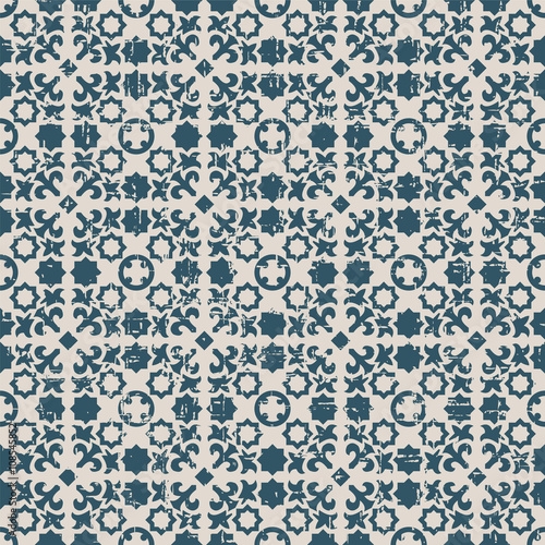 Seamless worn out antique background 074_star geometry kaleidoscope