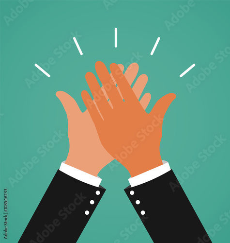 Two Business Hands Giving A High Five For Success Job