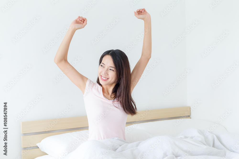 Young woman wake up at early morning Young woman wake up at early morning