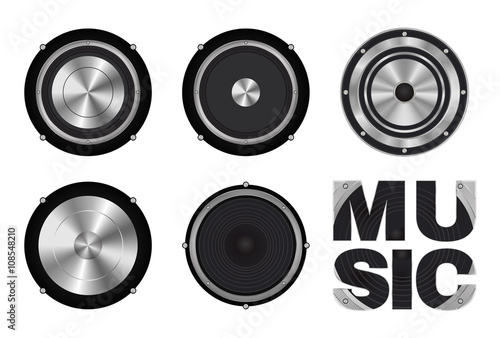 vector set of speaker icon