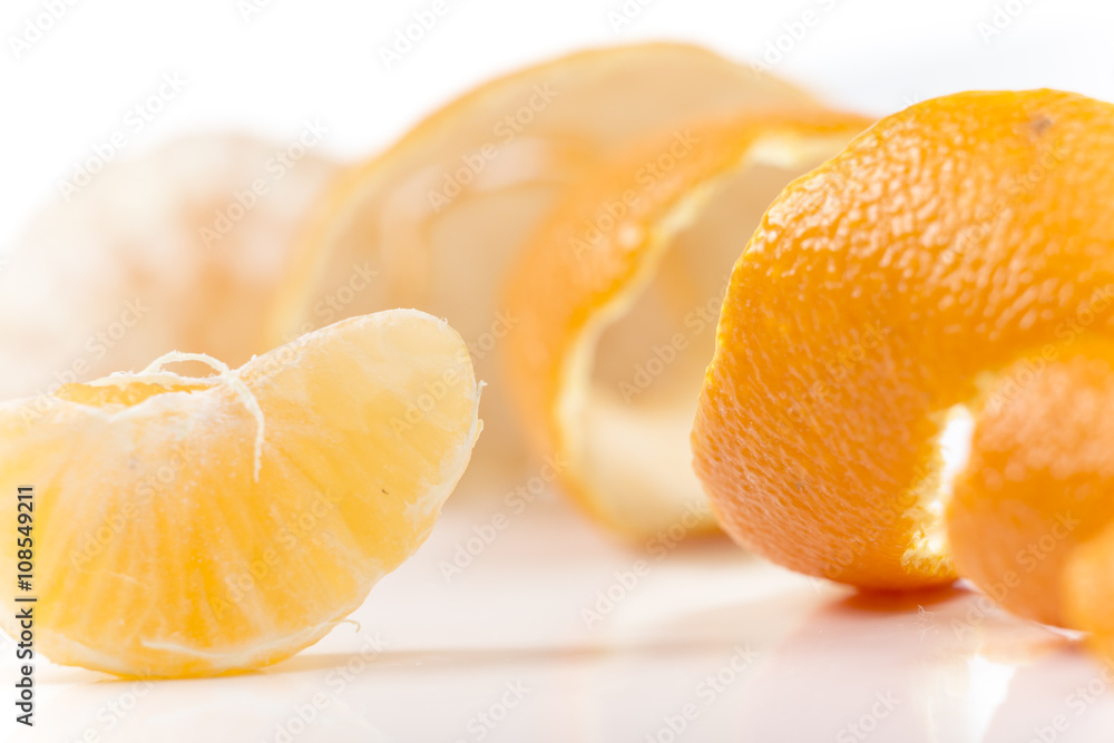Closeup on Orange Clementines in Bright Studio Closeup on Orange Clementines in Bright Studio