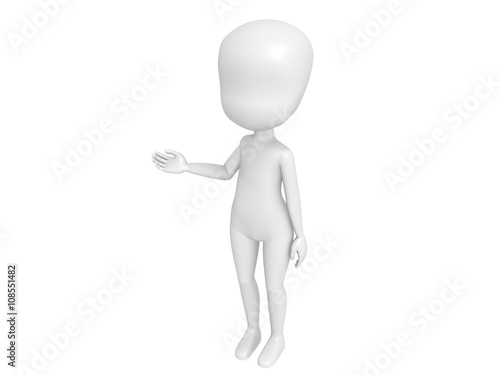  手を差し伸べて案内する人物キャラクター