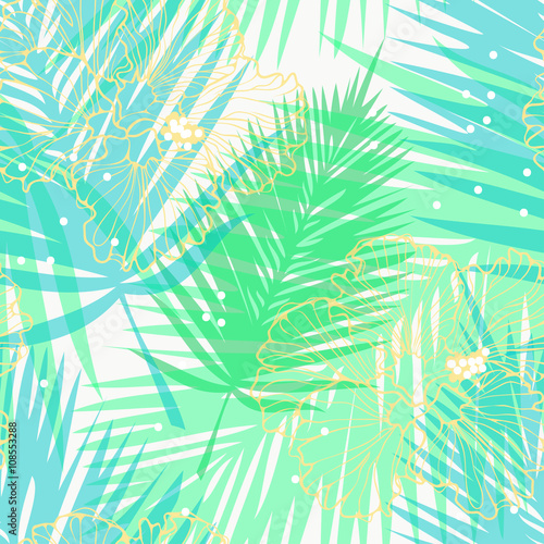 light pattern with palm leaves