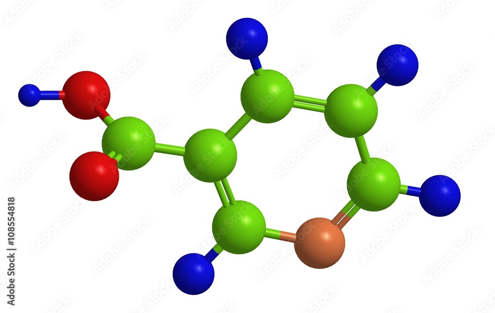 Molecular structure of nicotinic acid (vitamin B3) Molecular structure of nicotinic acid (vitamin B3)