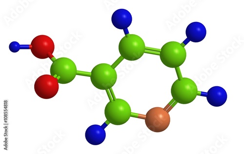 Molecular structure of nicotinic acid (vitamin B3)