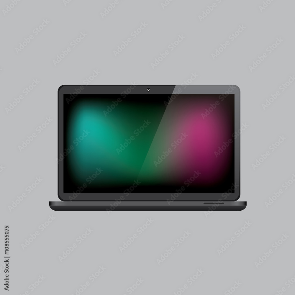 Realistic laptop vector icon Realistic laptop vector icon