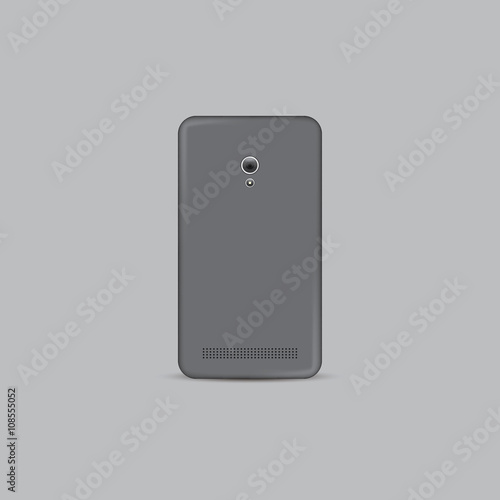 Realistic backside smartphone vector icon