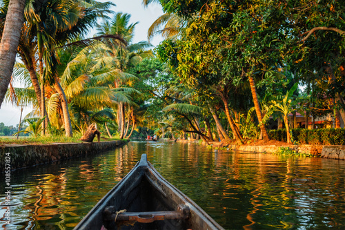 Kerala backwaters  canoeing photo