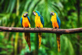 Blue-and-Yellow Macaw in forest